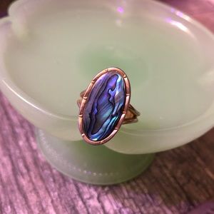 Vintage blue abalone cocktail ring